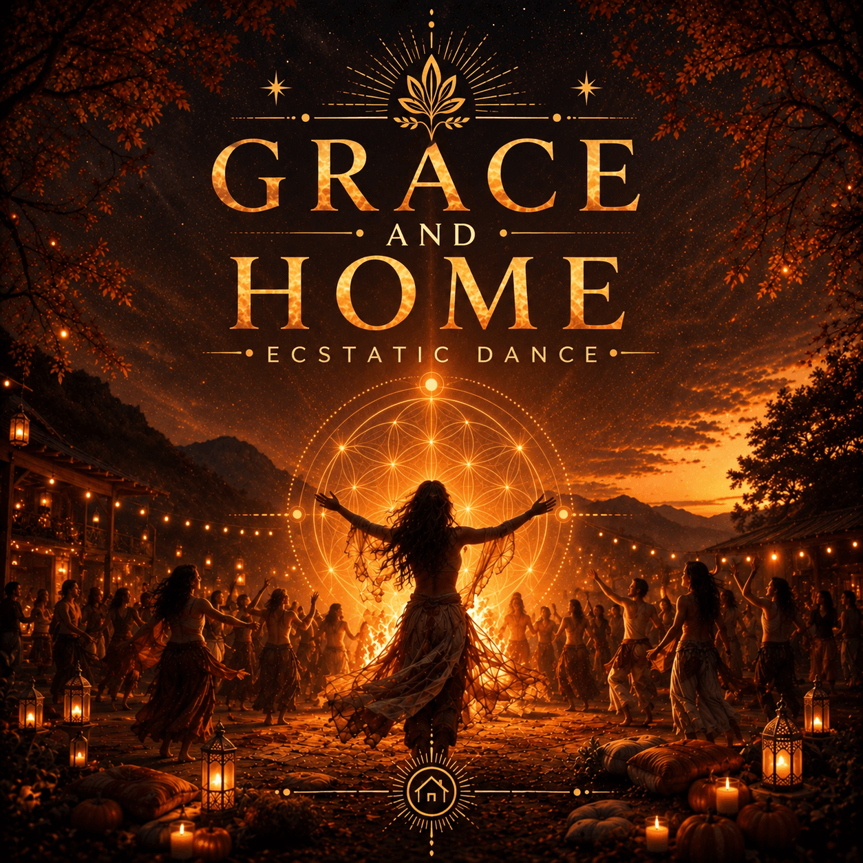 Grace and Home ecstatic dance artwork.